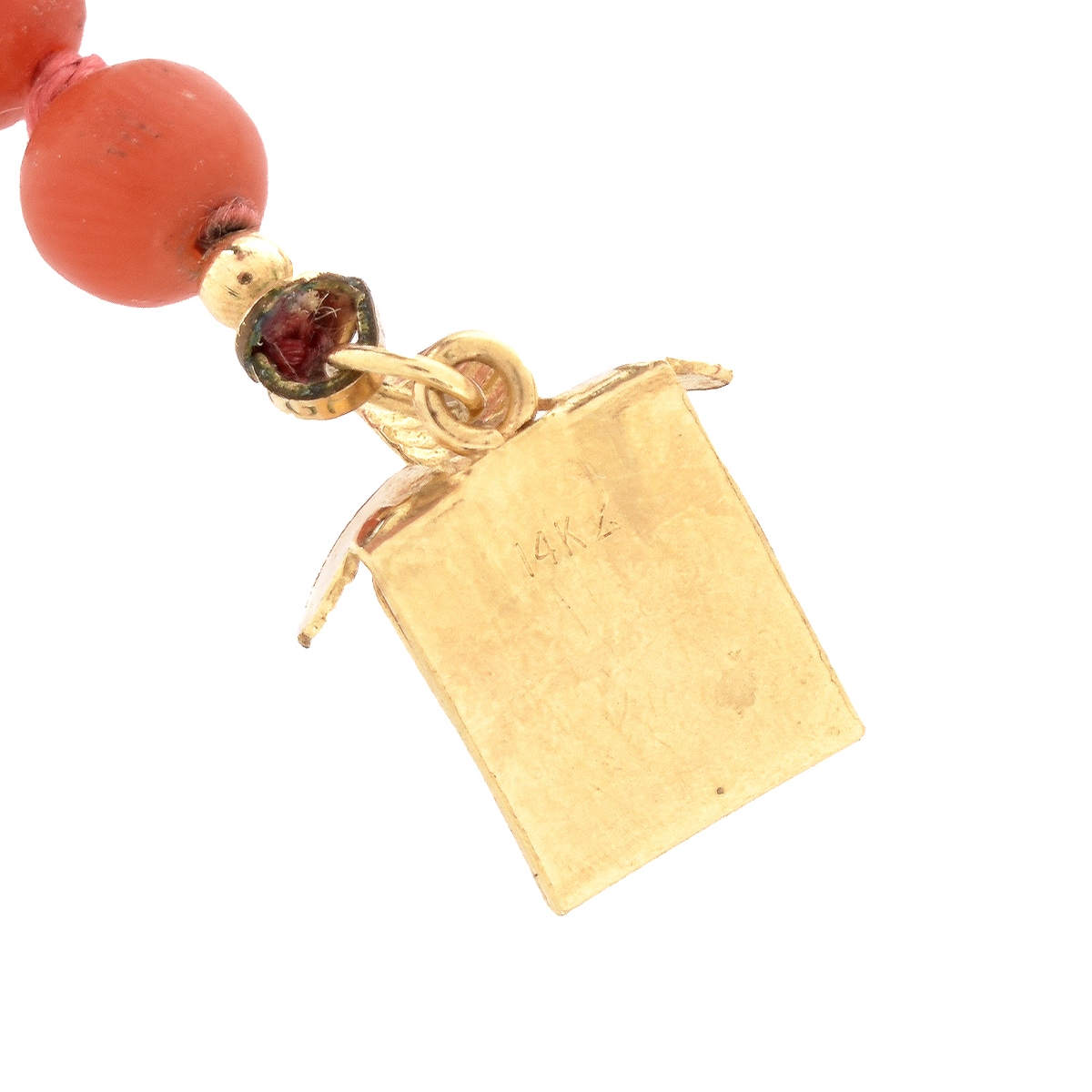 Vintage Coral Bead and 14K Necklace