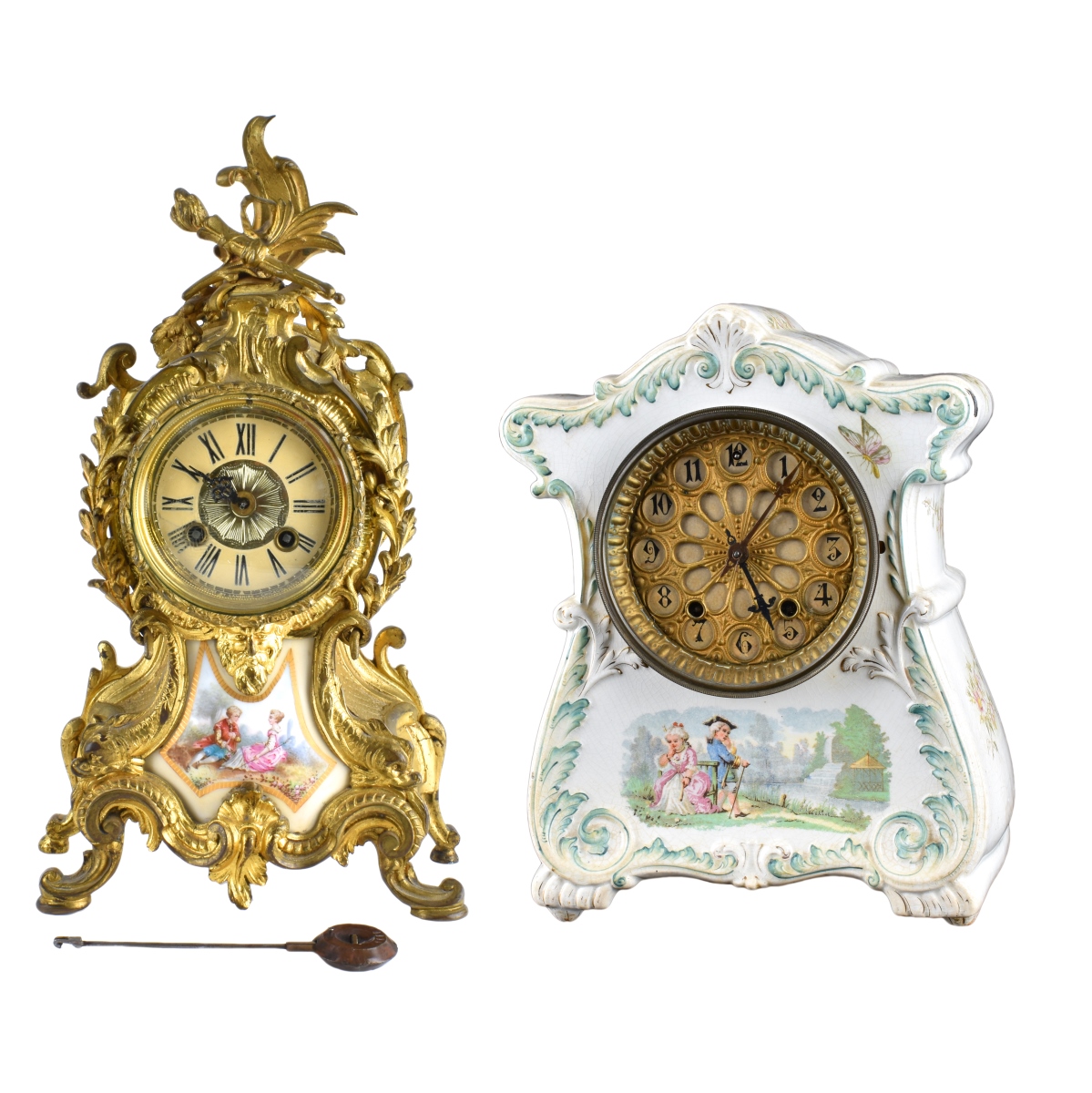Grouping of Two (2) Antique Clocks