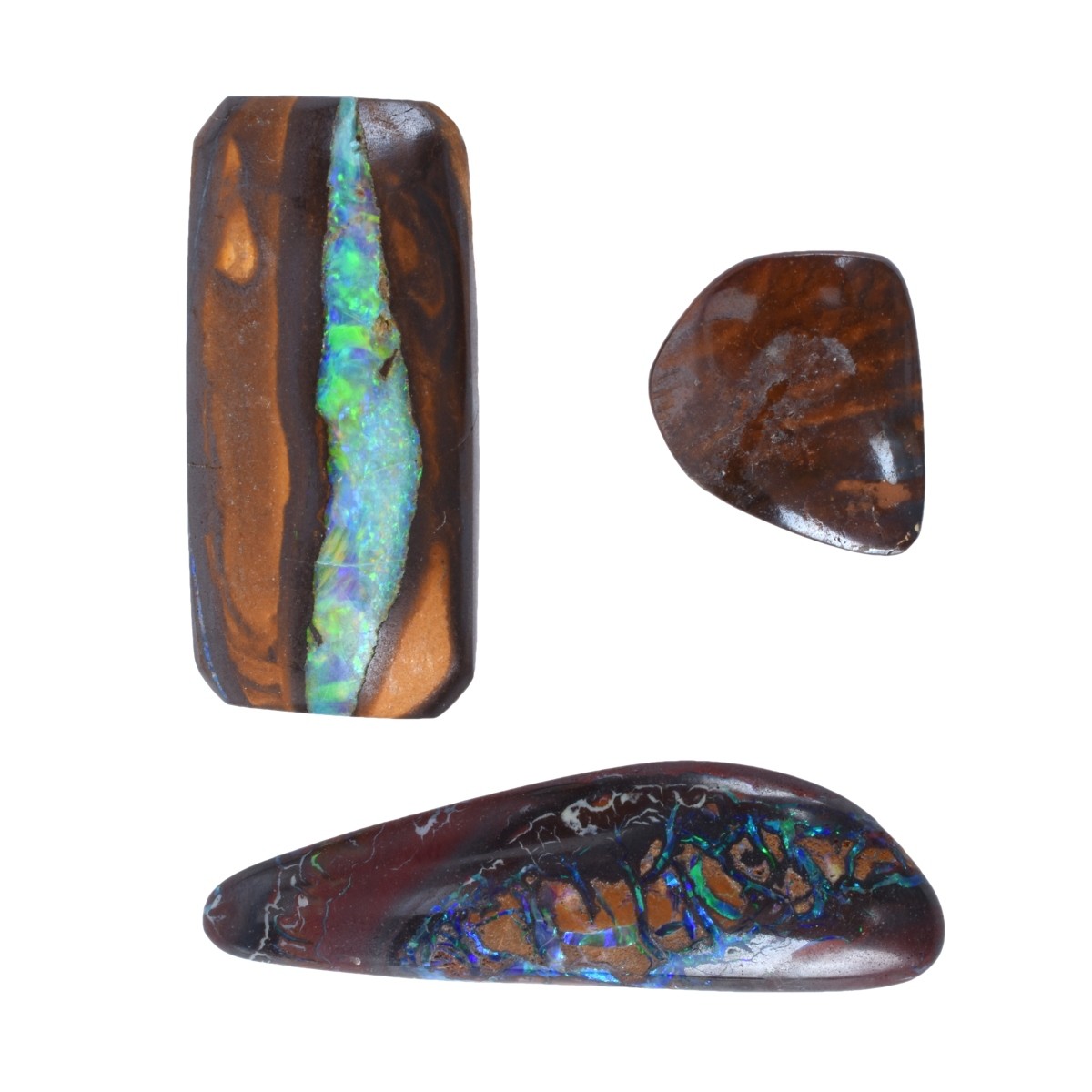 Three Boulder Opals.