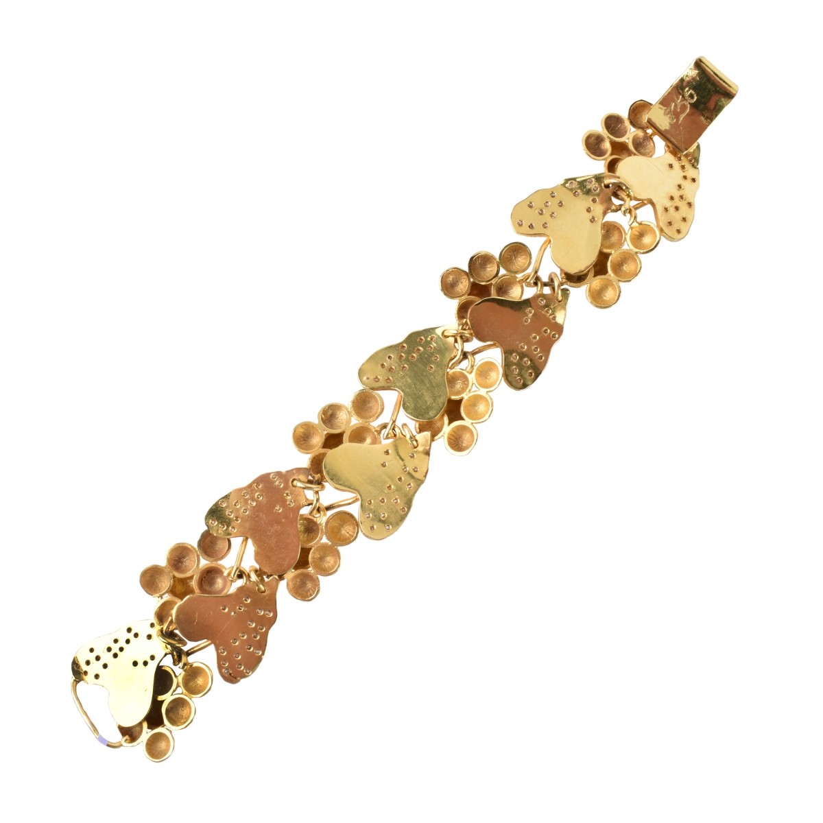 Vintage 18K Gold and Diamond Grape Vine Bracelet