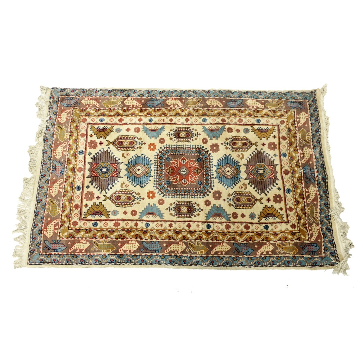 Semi Antique Middle Eastern Afghan Style Wool Rug
