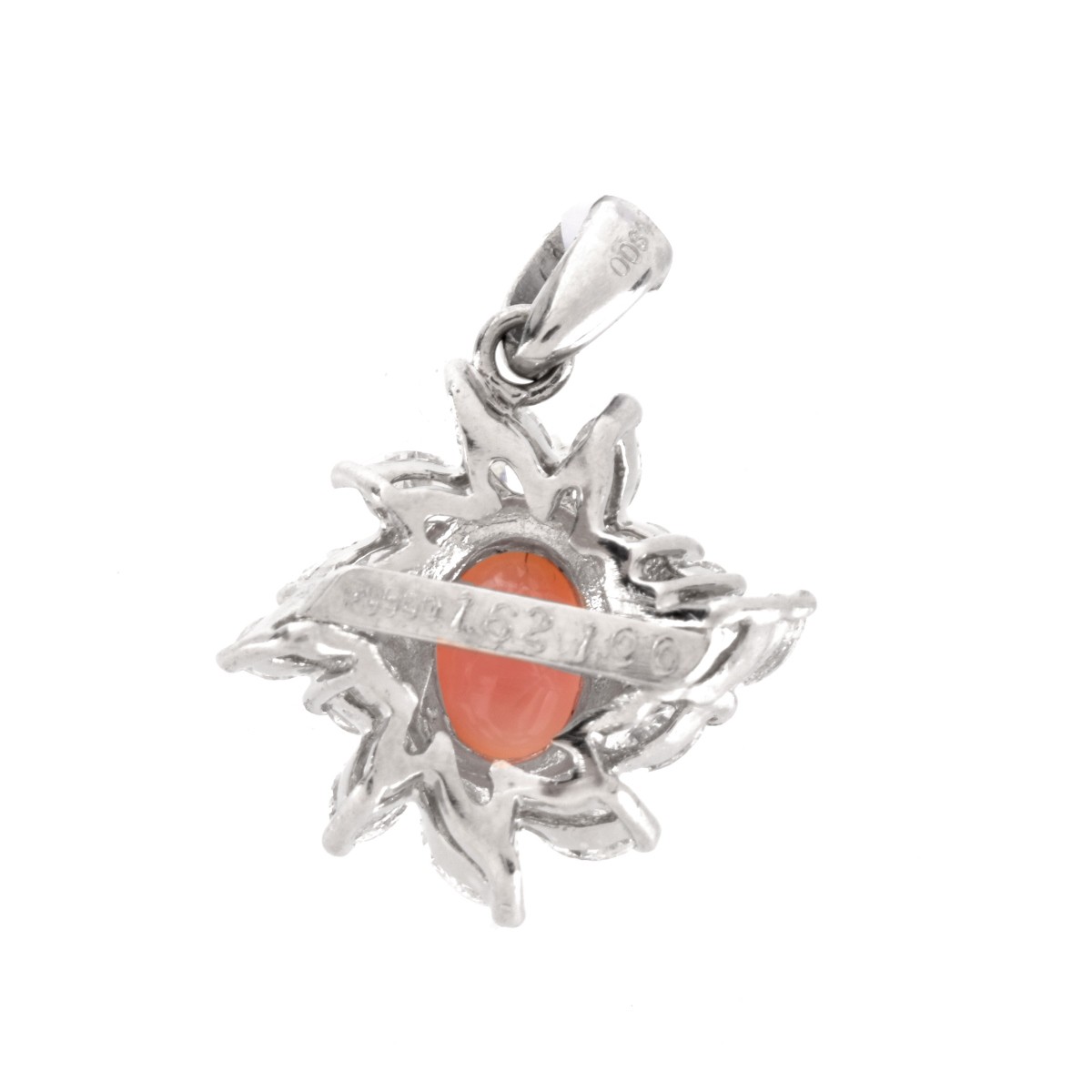Conch Pearl, Diamond and Platinum Pendant