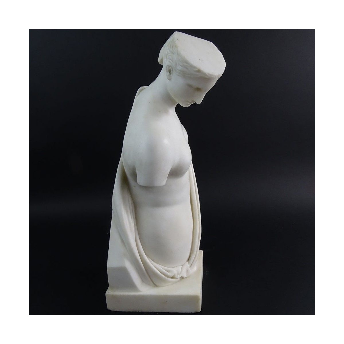 Mid 20th Century Carved Marble Classical Figure. U