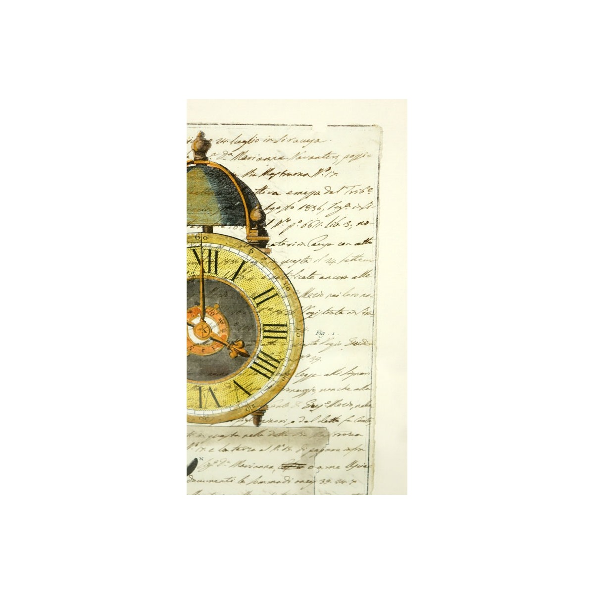 19th Century (1836) document with hand painted per