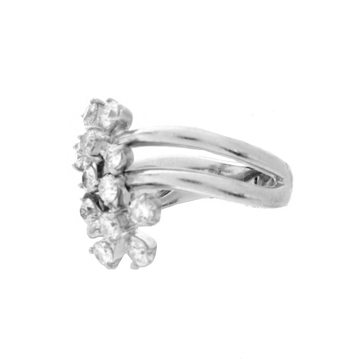 Diamond and Platinum Flower Ring