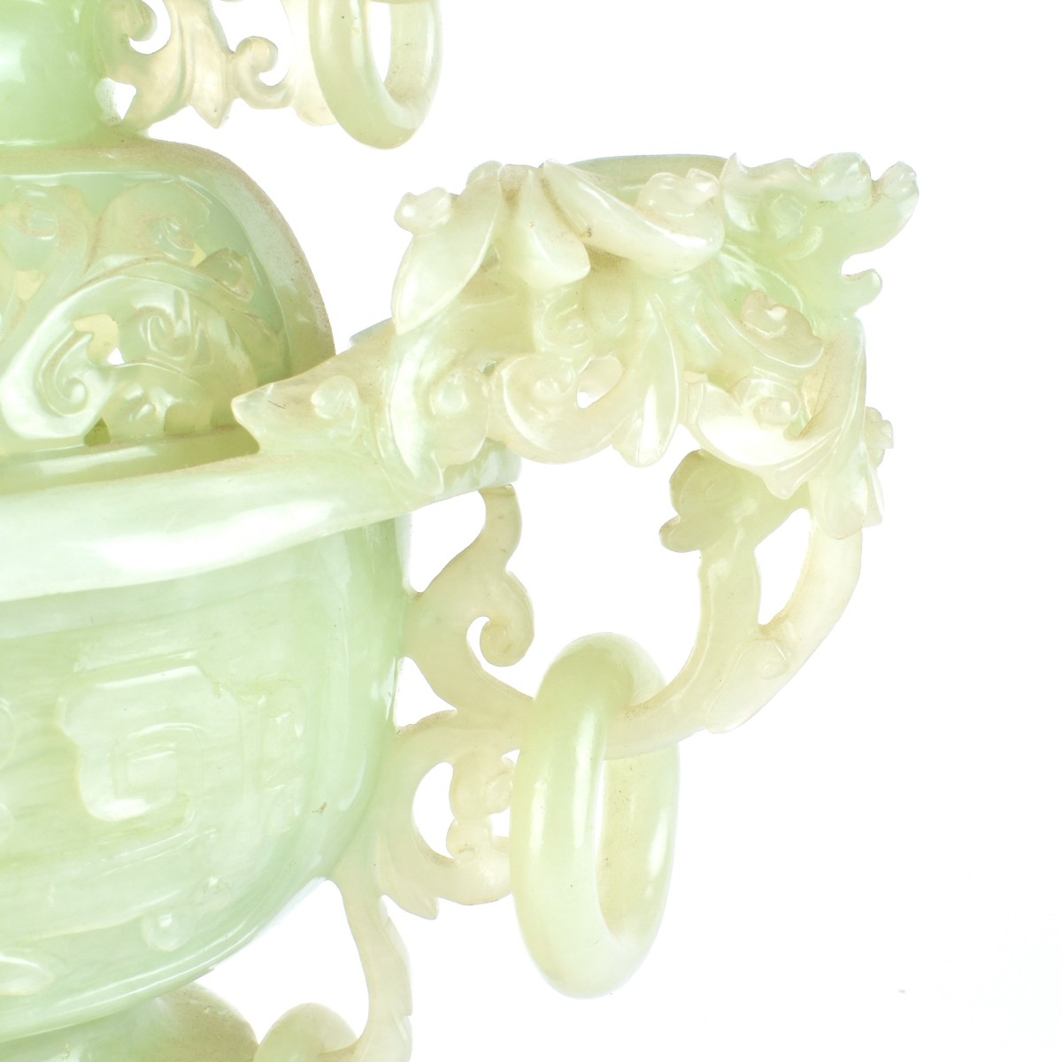 Antique Chinese Jade Covered Censer