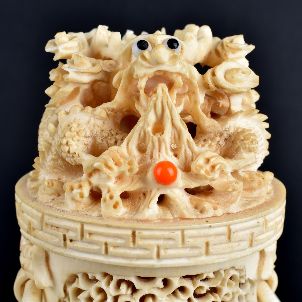 19th Century Chinese Carved Ivory Urn