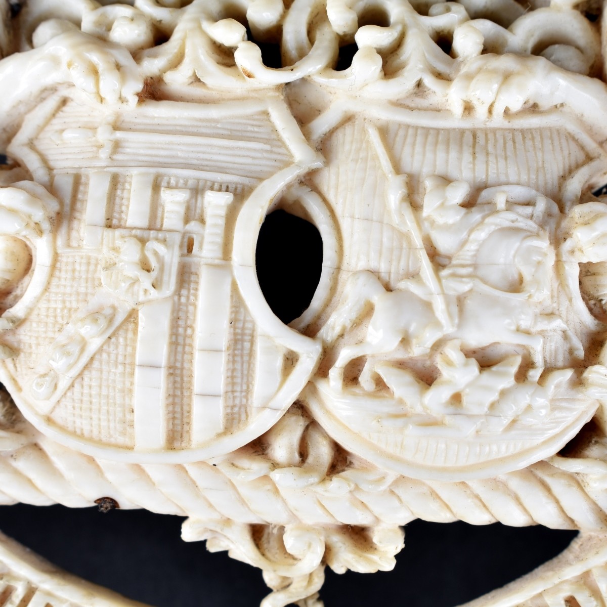 19th C. Continental School Ivory Coat of Arms