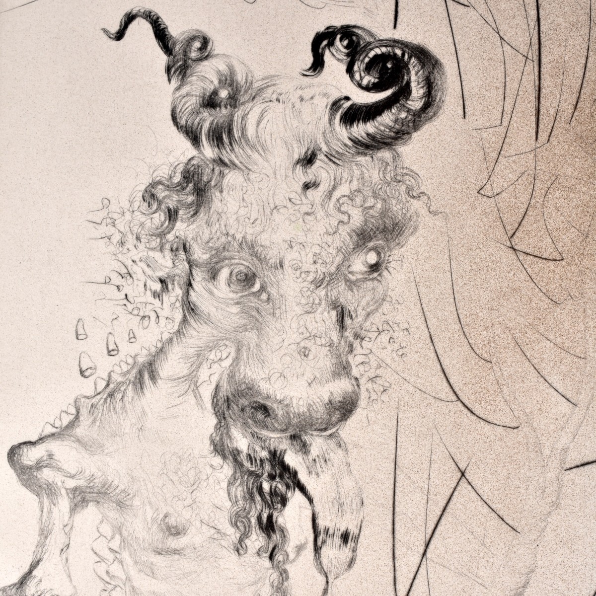 Salvador Dali (1904-1989) Drypoint Etching