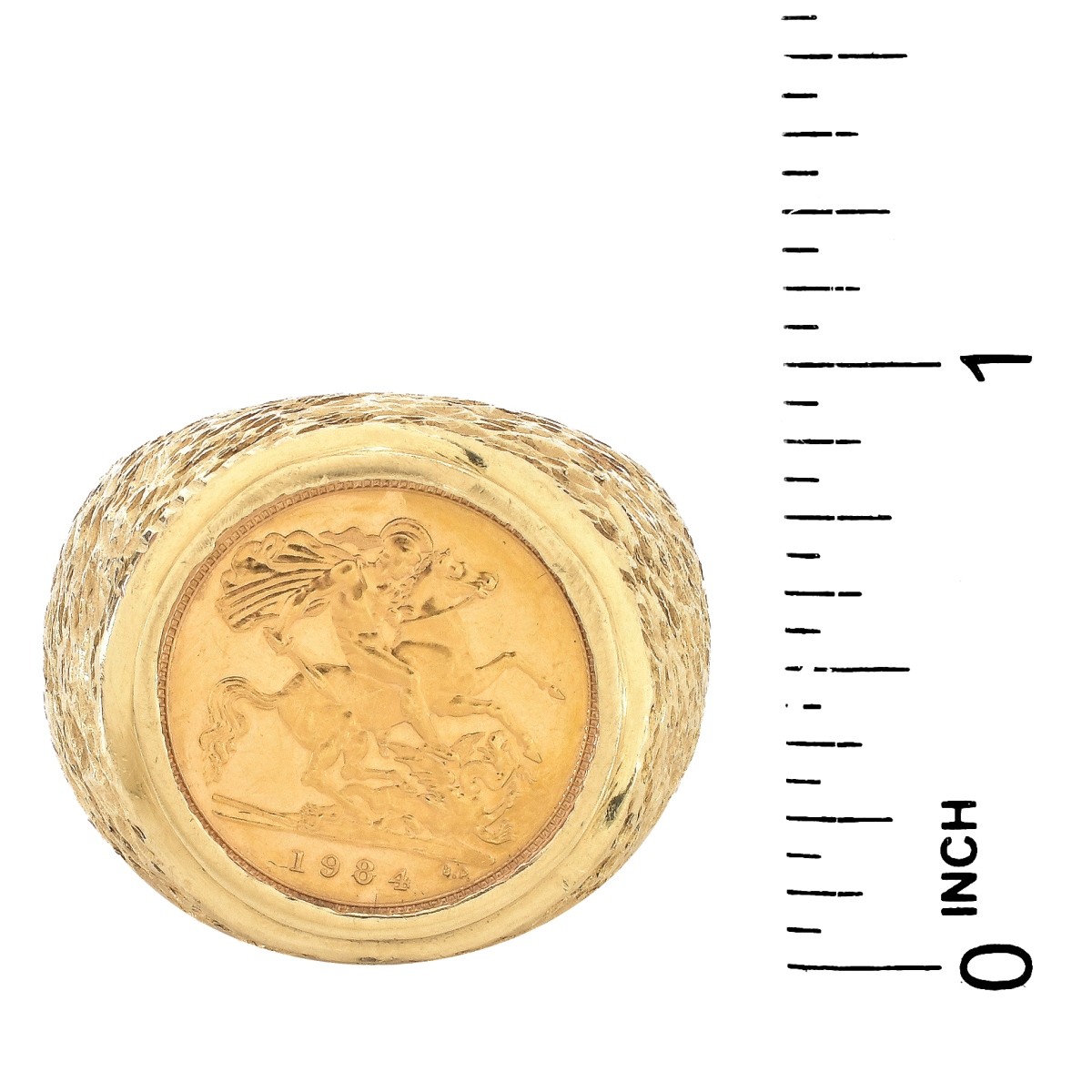Man's Gold Sovereign Coin Ring