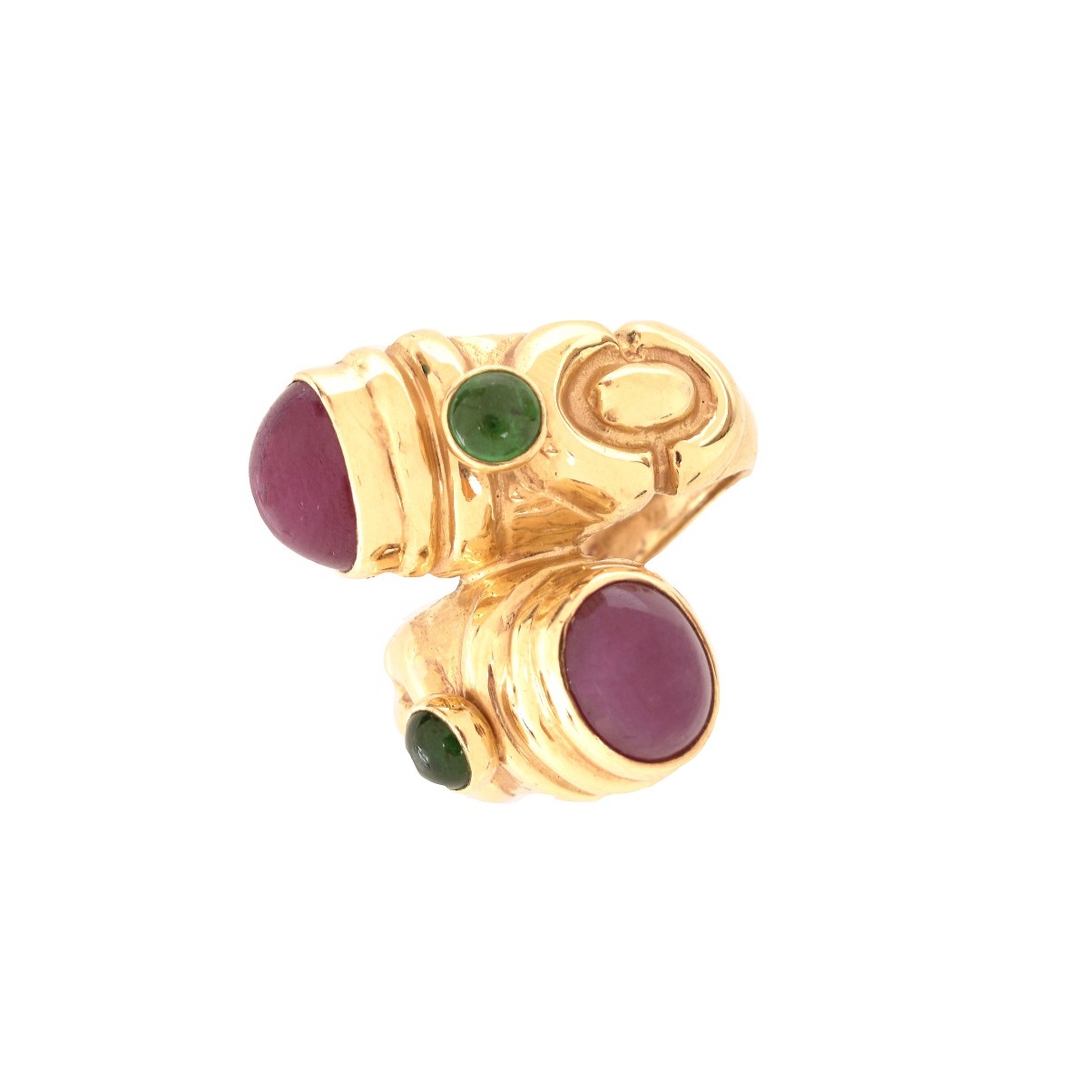 Vintage Ruby, Emerald and 14K Ring