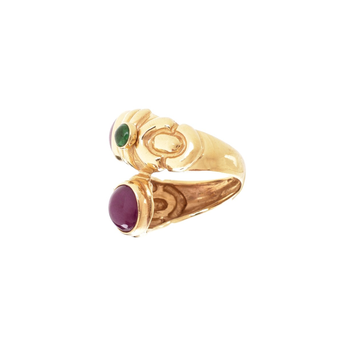 Vintage Ruby, Emerald and 14K Ring
