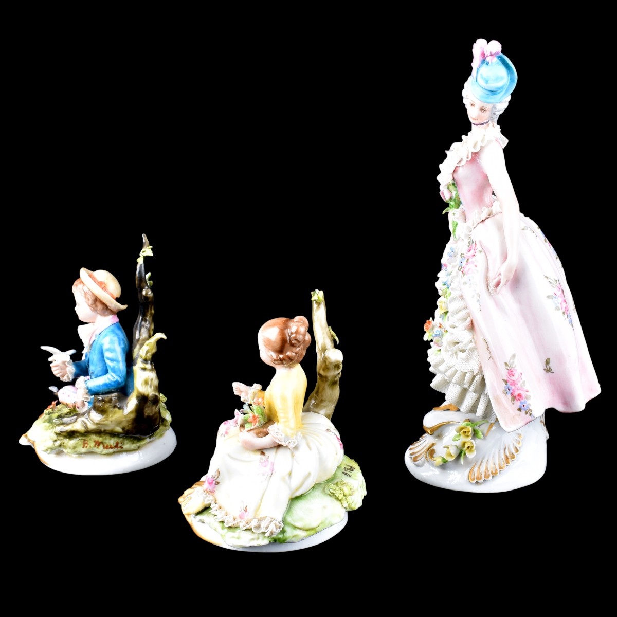 Three (3) Vintage Capodimonte Figurines