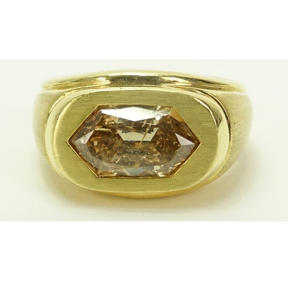 3.25ct Fancy Orange Brown Diamond and 18K Ring