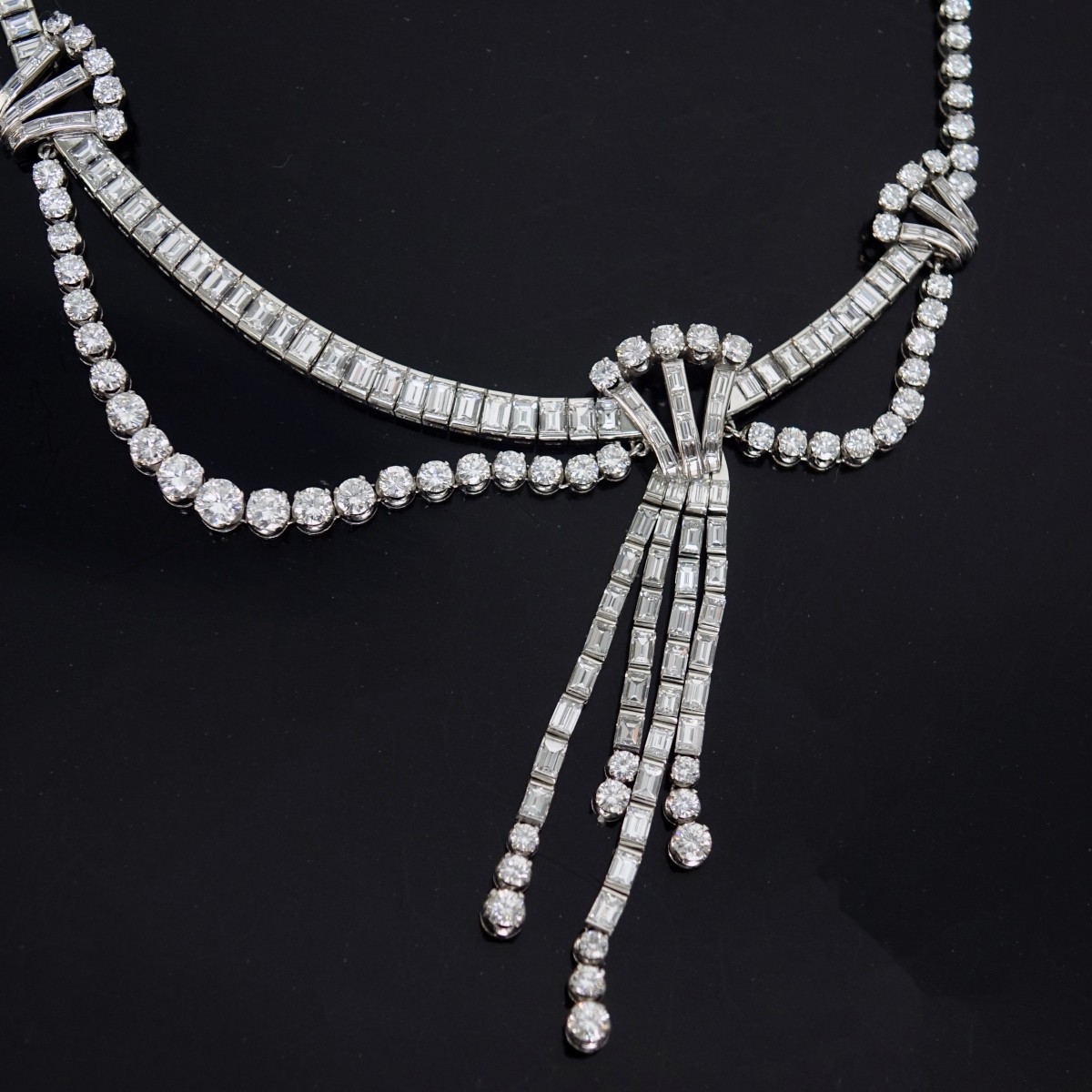 Art Deco 50ct Diamond and Platinum Necklace