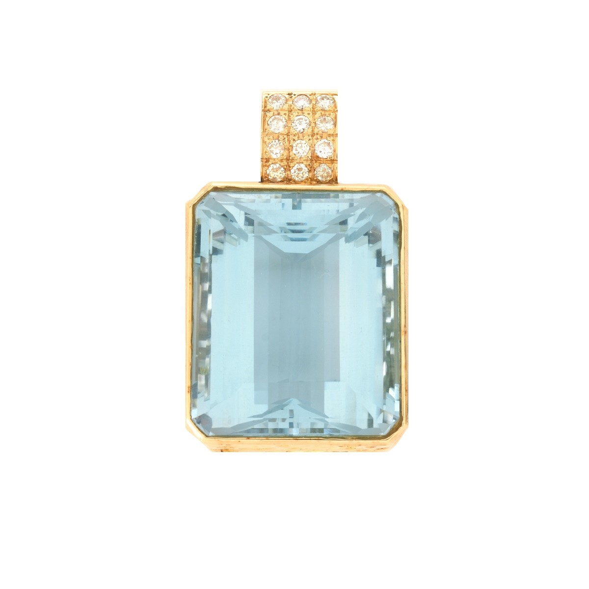 85.39ct Aquamarine, Diamond and 18K Pendant