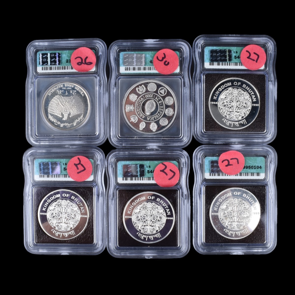 Six (6) Slabbed Coins