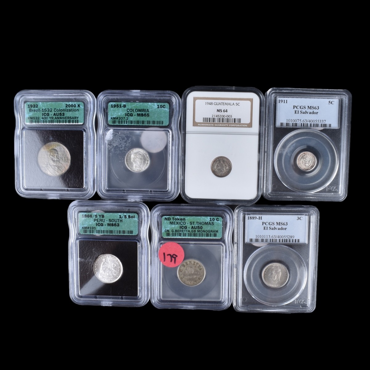 Seven (7) Assorted Silver Coins