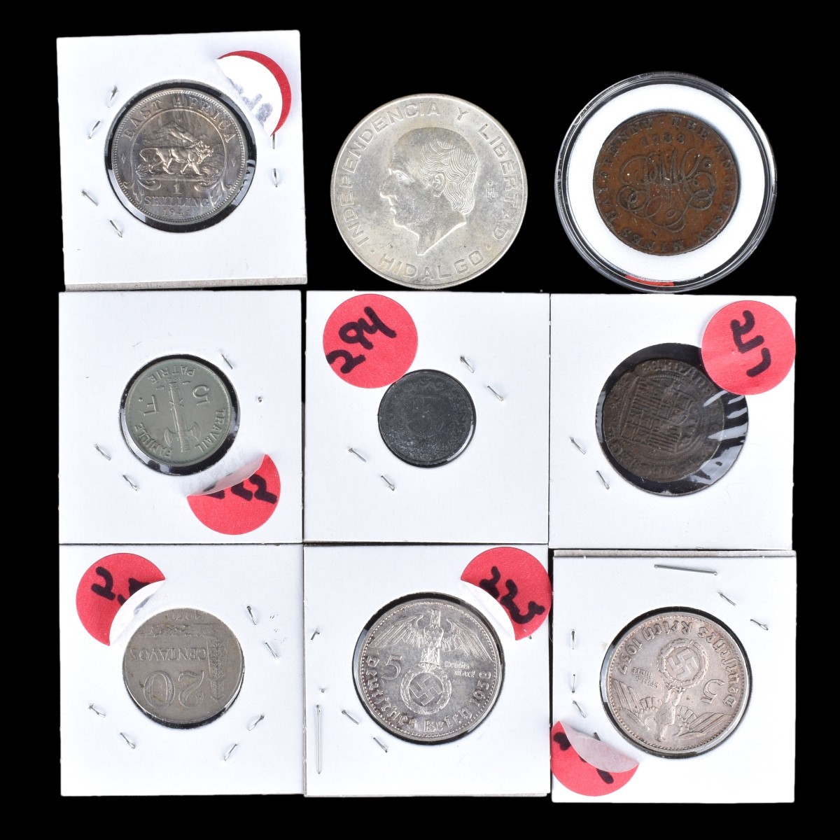 Nine (9) Assorted Mixed Coins