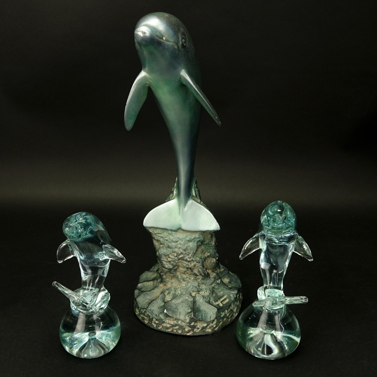 Three Dolphin Figurines