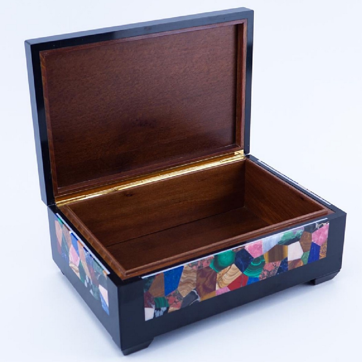 R Romanelli Italian Pietra Dura Inlaid Cigar Box