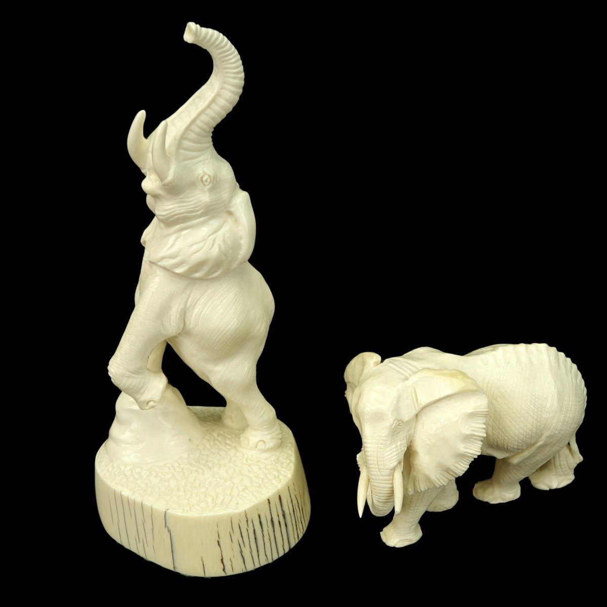 Two (2) African Carved Ivory Figurines