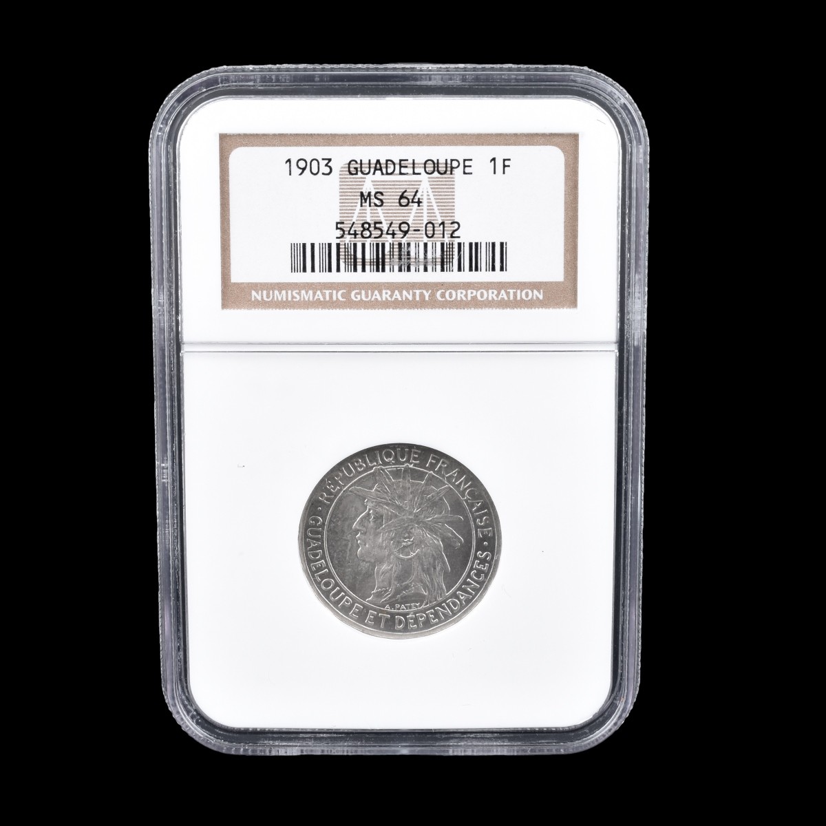 1903 Guadeloupe Copper - Nickel 1 Franc