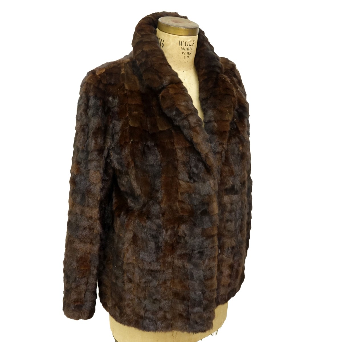 Vintage Brown Mink Paw Fur Coat