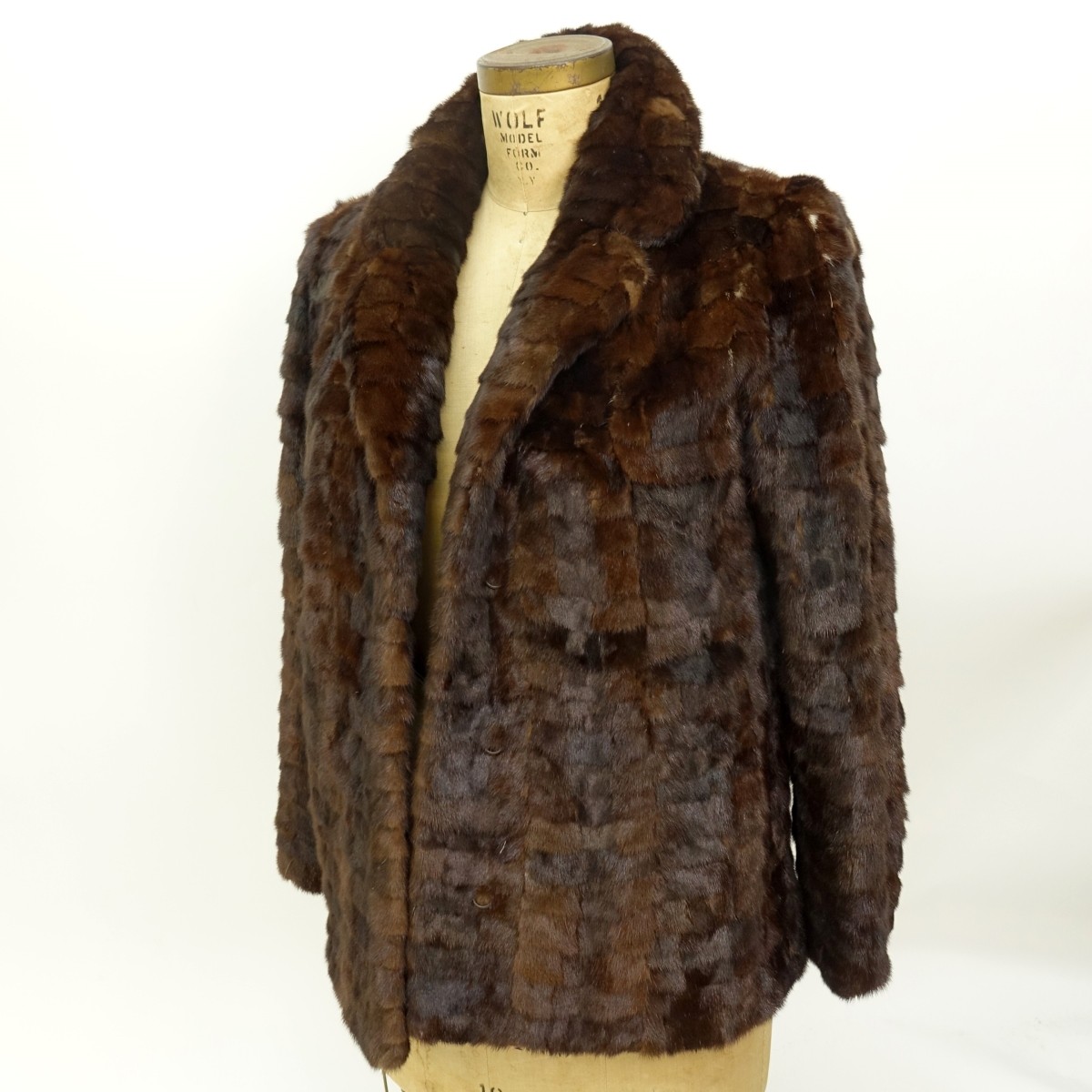 Vintage Brown Mink Paw Fur Coat