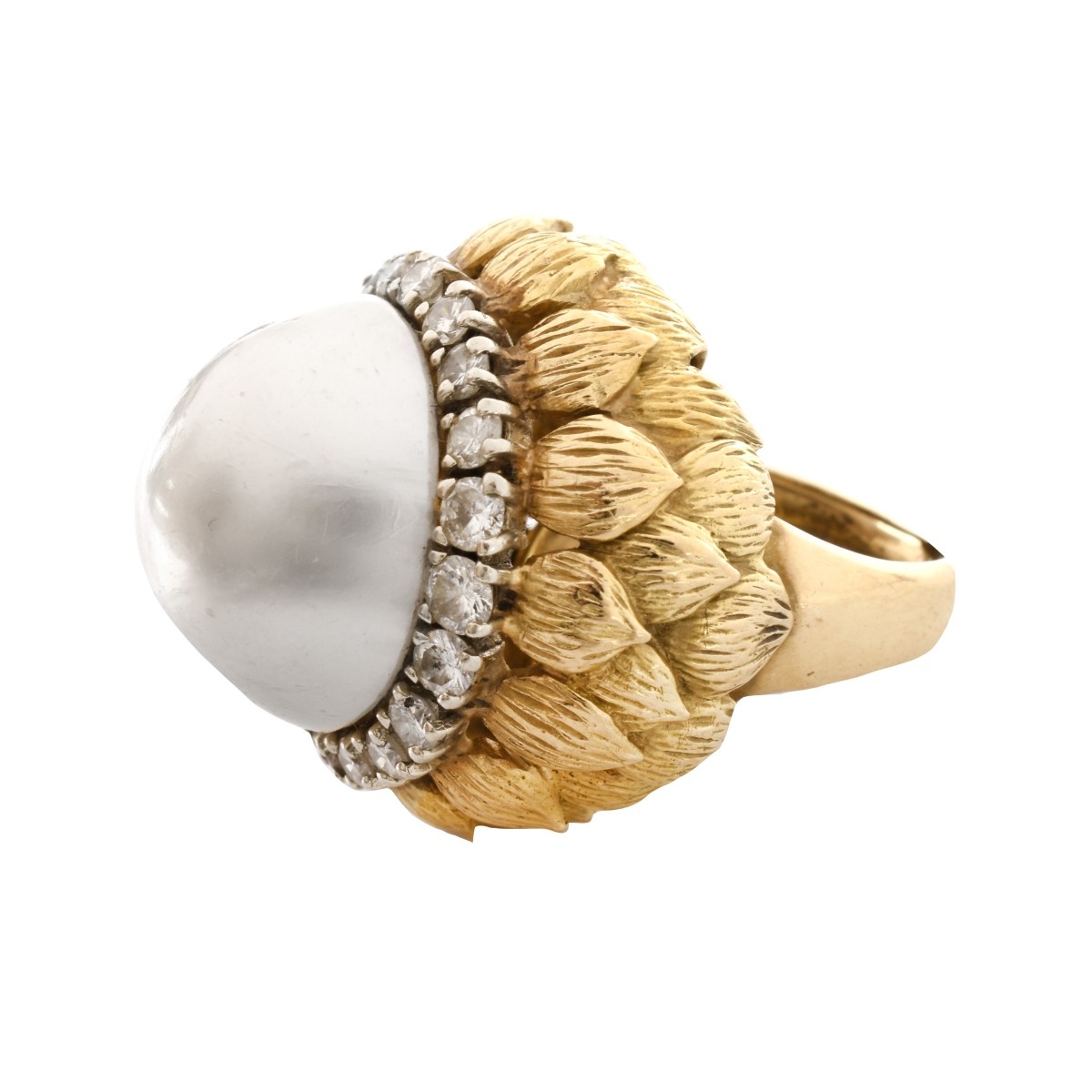 Vintage Mabe Pearl and 14K Ring