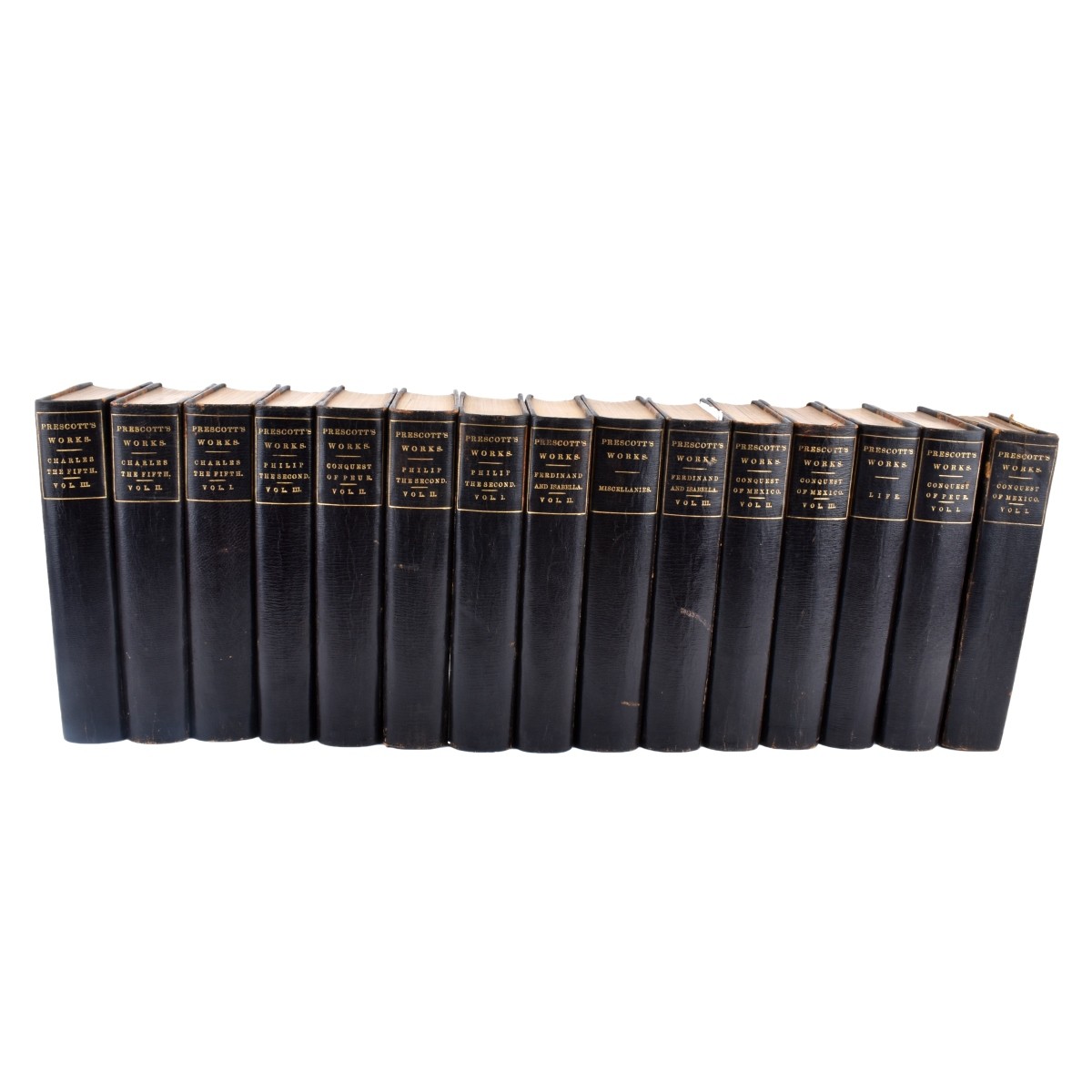Prescott's Works 15 Leather Hardback Books