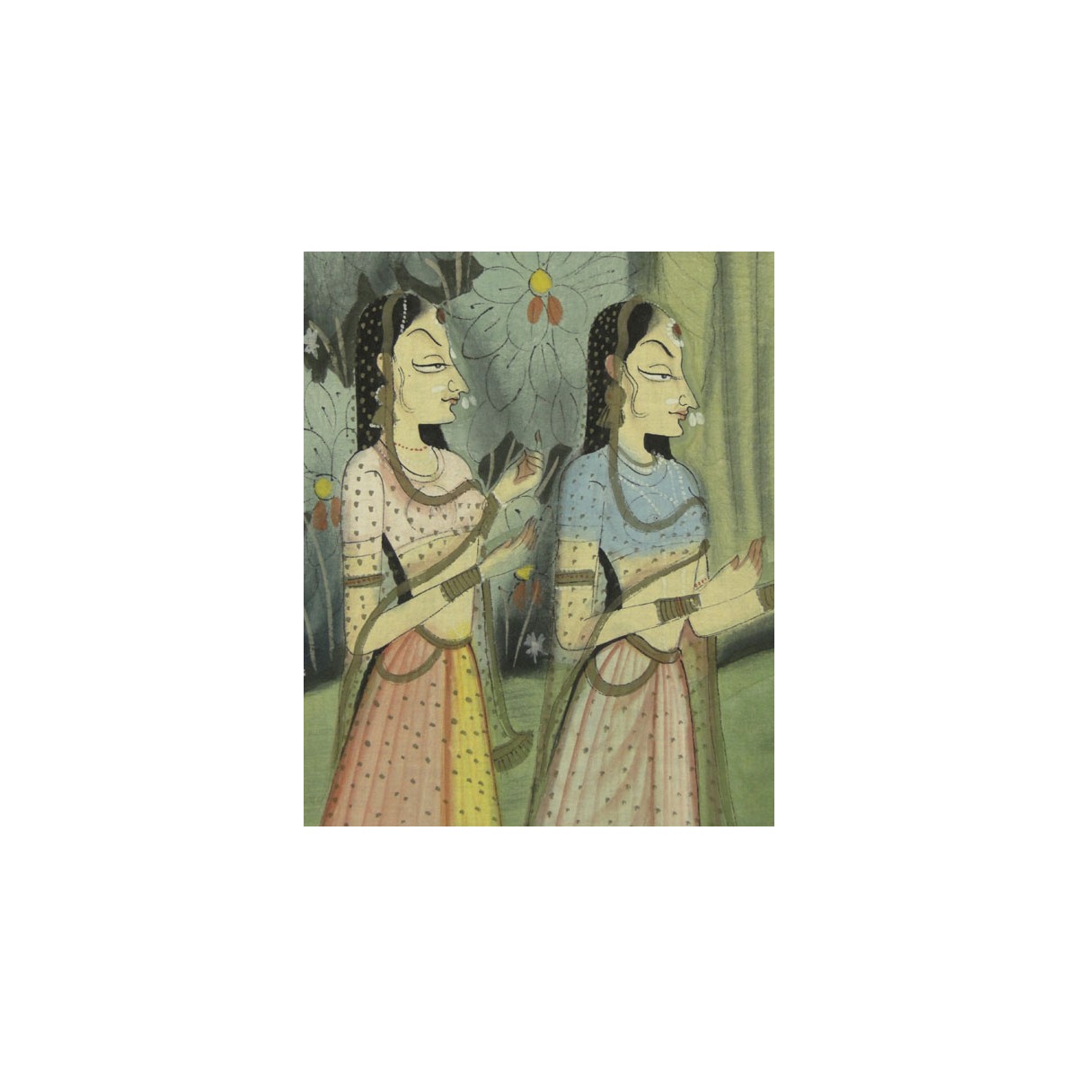 20C Indian Painting on Cotton Fabric Krishna