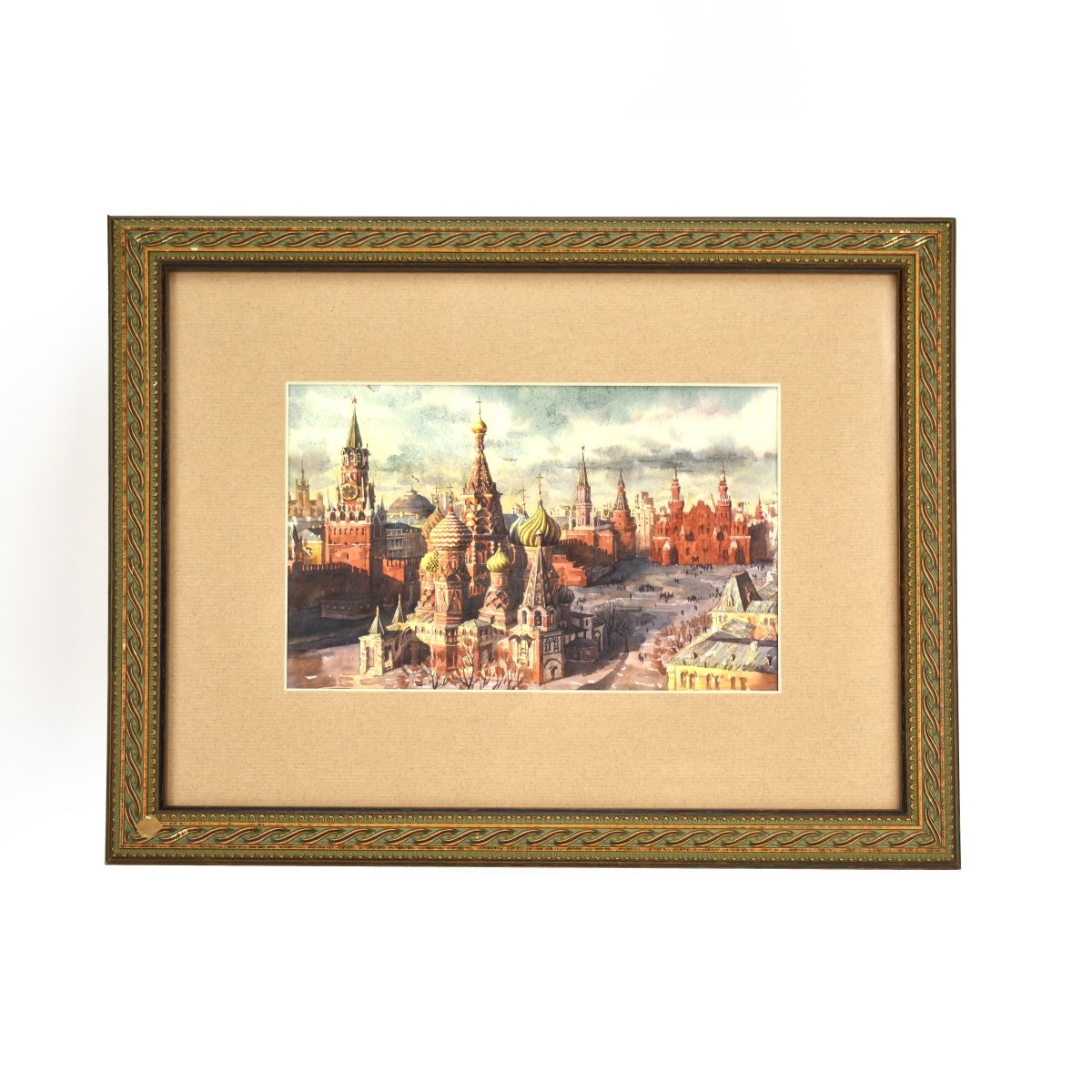 Four Vintage Russian Red Square Cathedral Prints