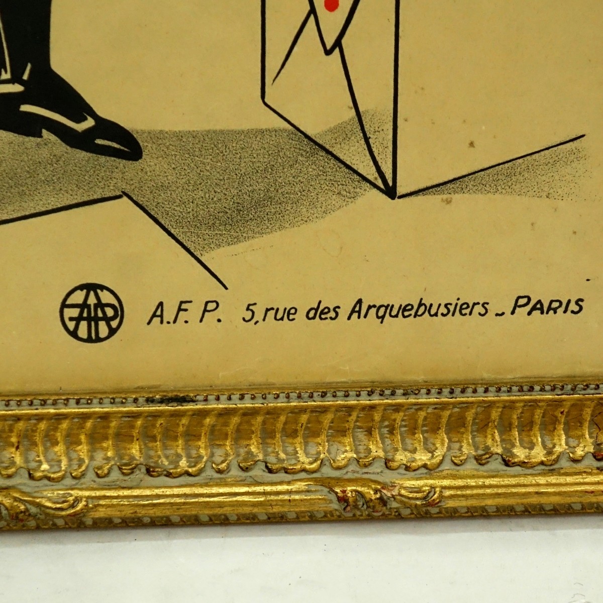 Vintage Lithograph Au Grand Bazar Parisien