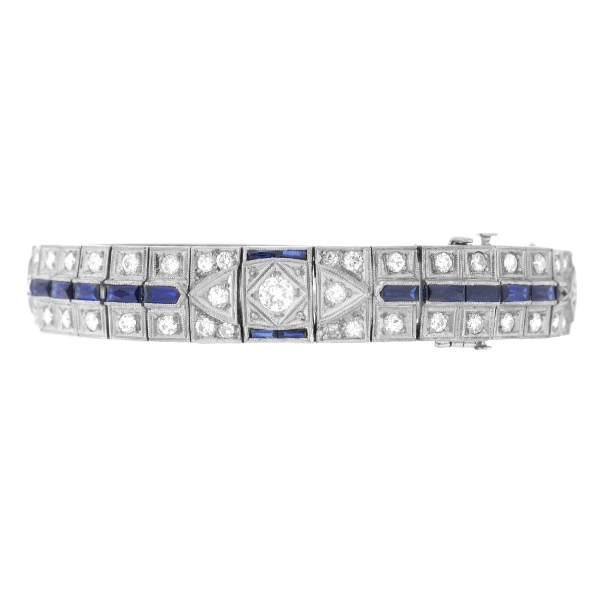 Diamond, Sapphire and Platinum Bracelet