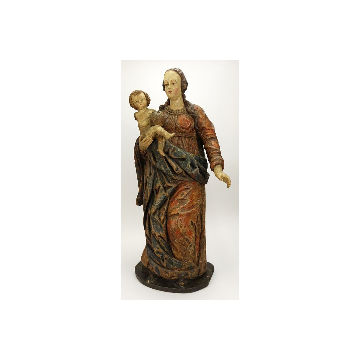 16C Wurttemberg Polychrome Carved Virgin & Child