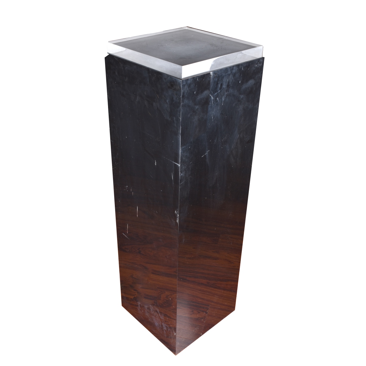 Acrylic Black Pedestal, Clear Top. Electric