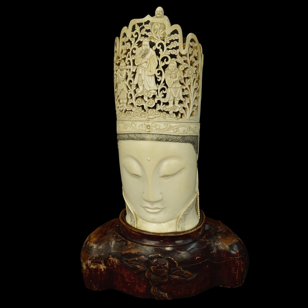 Chinese Carved Ivory Bust