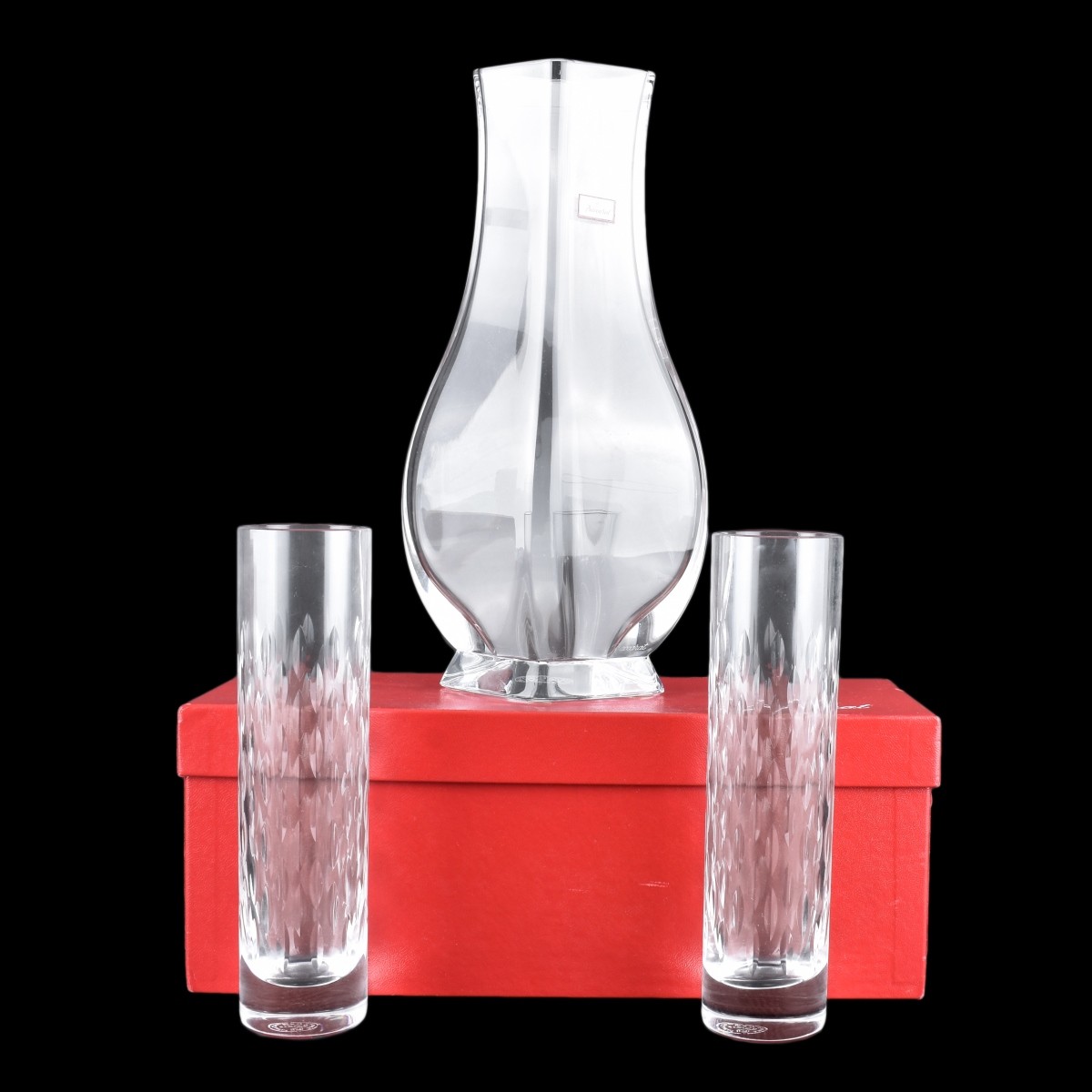 Three Baccarat Crystal Vases