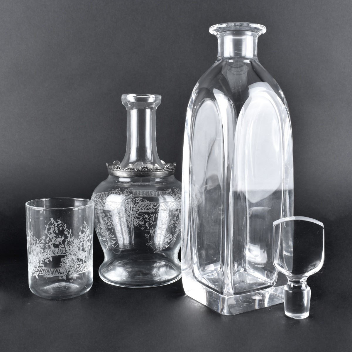 Four Crystal Decanters