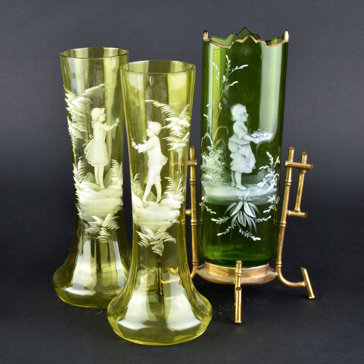 Mary Gregory Glass Vases