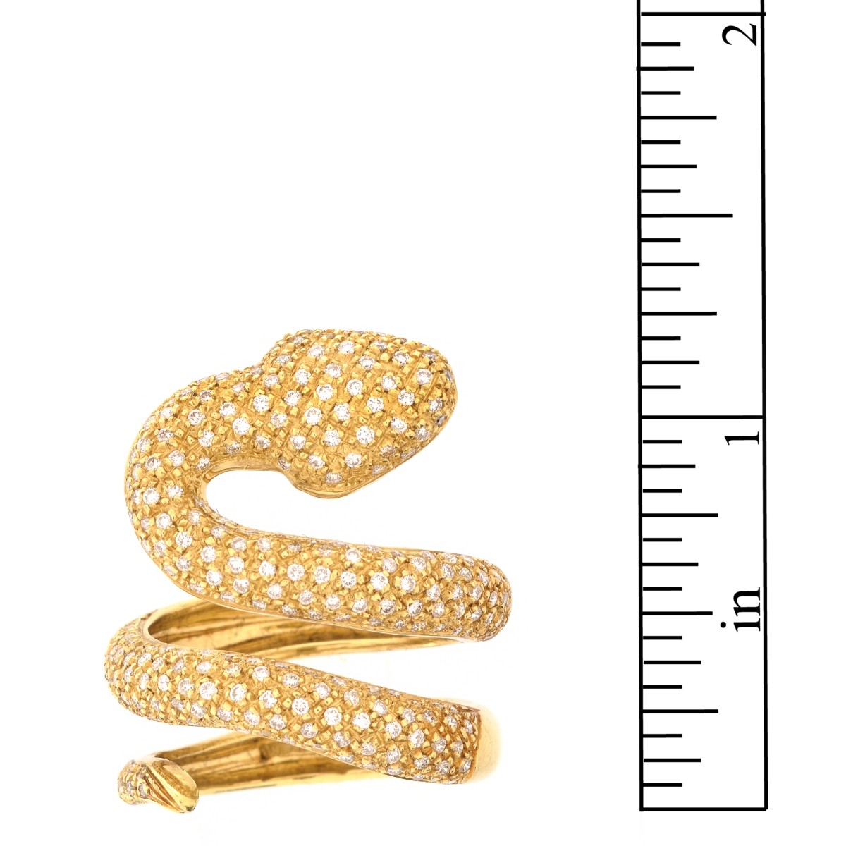 Vintage Diamond and 18K Snake Ring