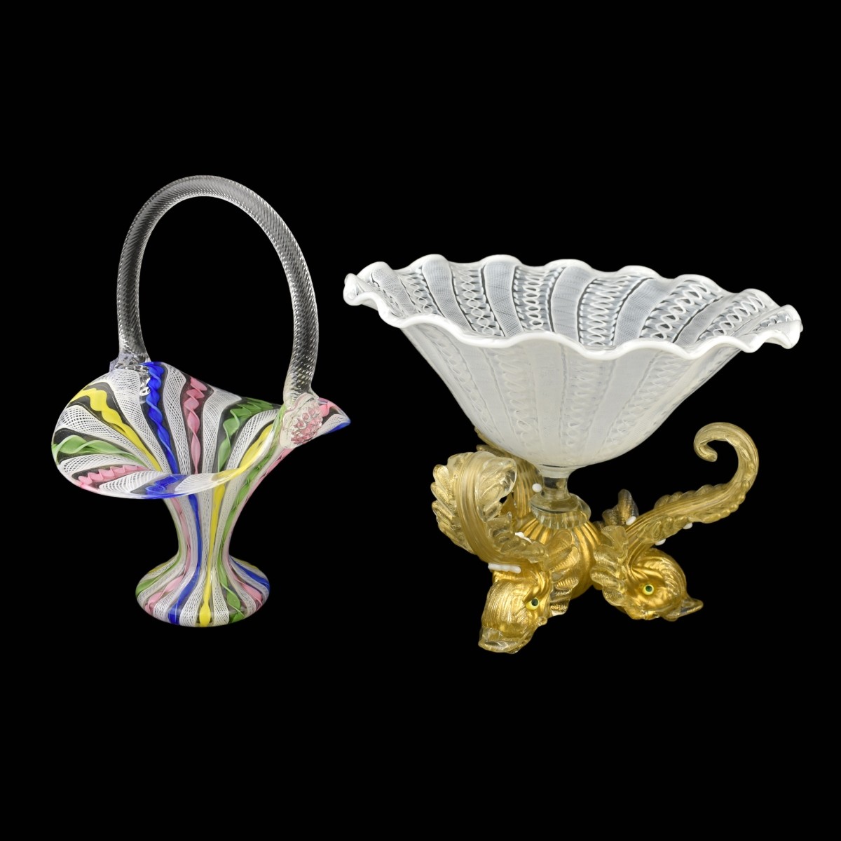Two Murano Glass Compotes