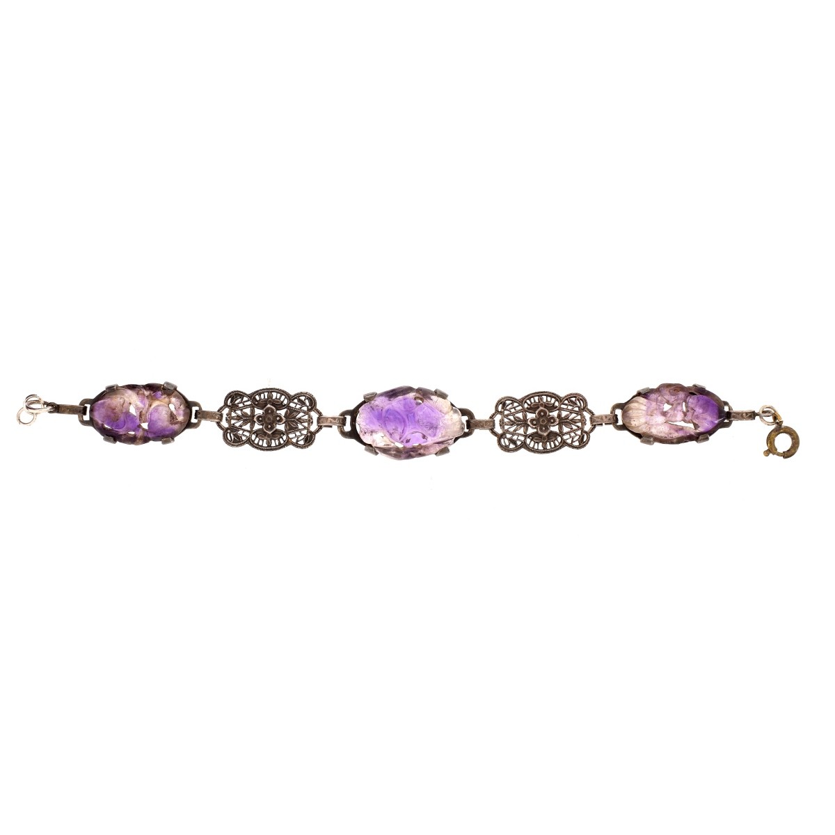 Antique Amethyst and Sterling Jewelry Suite