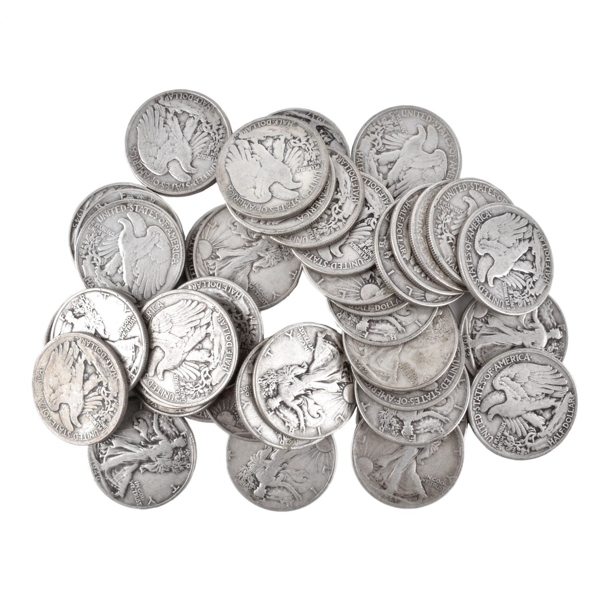 40 US Walking Liberty Half Dollar Coins
