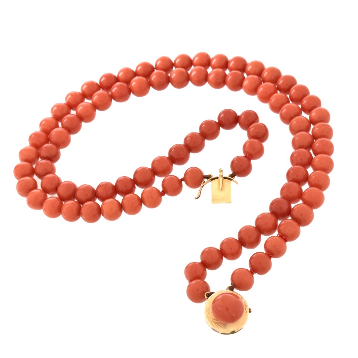 Red Coral and 14K Necklace