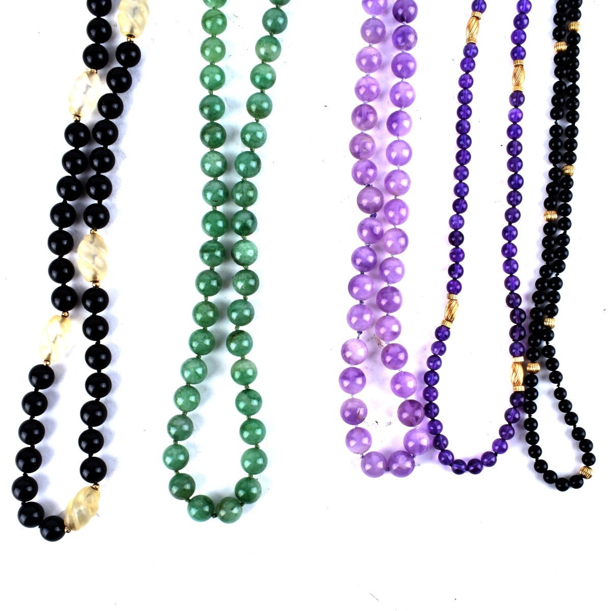 Five Gemstone Bead Necklaces
