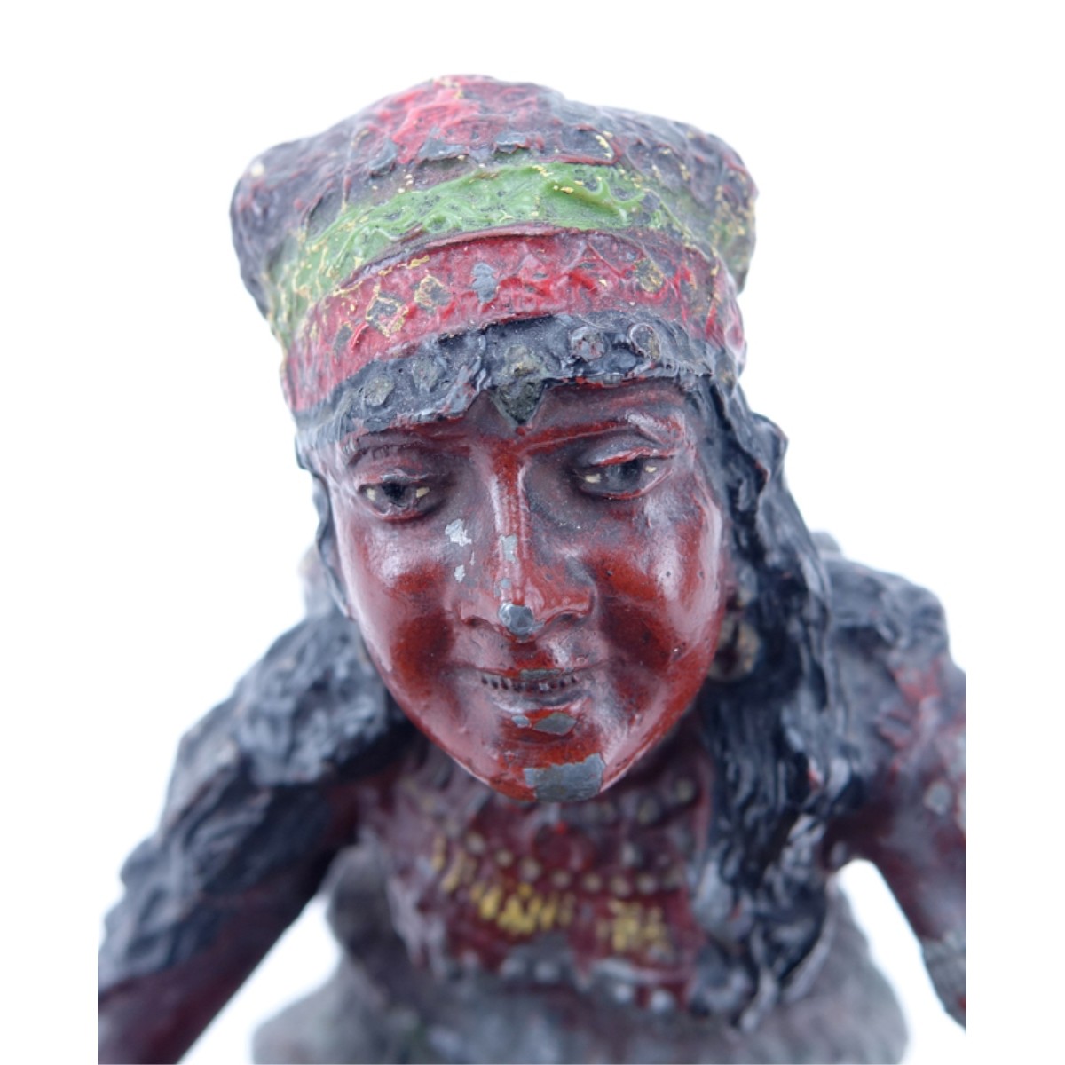 Antique Cold Painted Metal Orientalist Woman