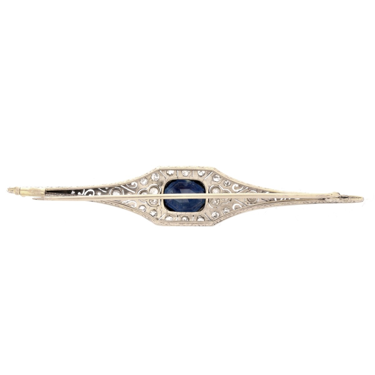 Victorian Sapphire and Diamond Brooch