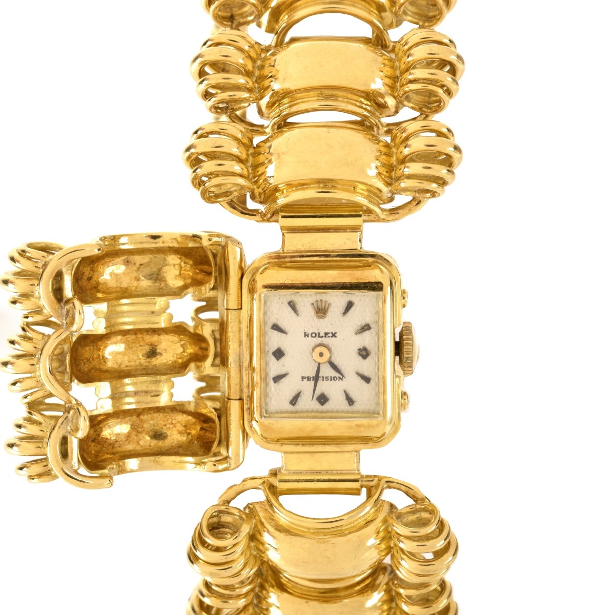 Rare David Webb / Rolex 18K Watch Bracelet